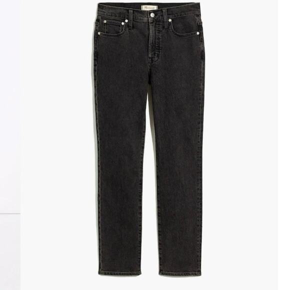 Madewell Mid-rise The Perfect Vintage Jean in Lunar wash Distressed Black Sz 26 - Picture 15 of 15